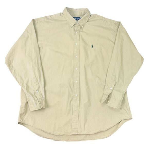 Ralph Lauren Other - Ralph Lauren Shirt Mens 2XL Beige Blake Long Sleeve Collar Button Down Pony Logo